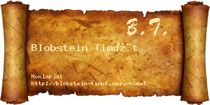 Blobstein Timót névjegykártya